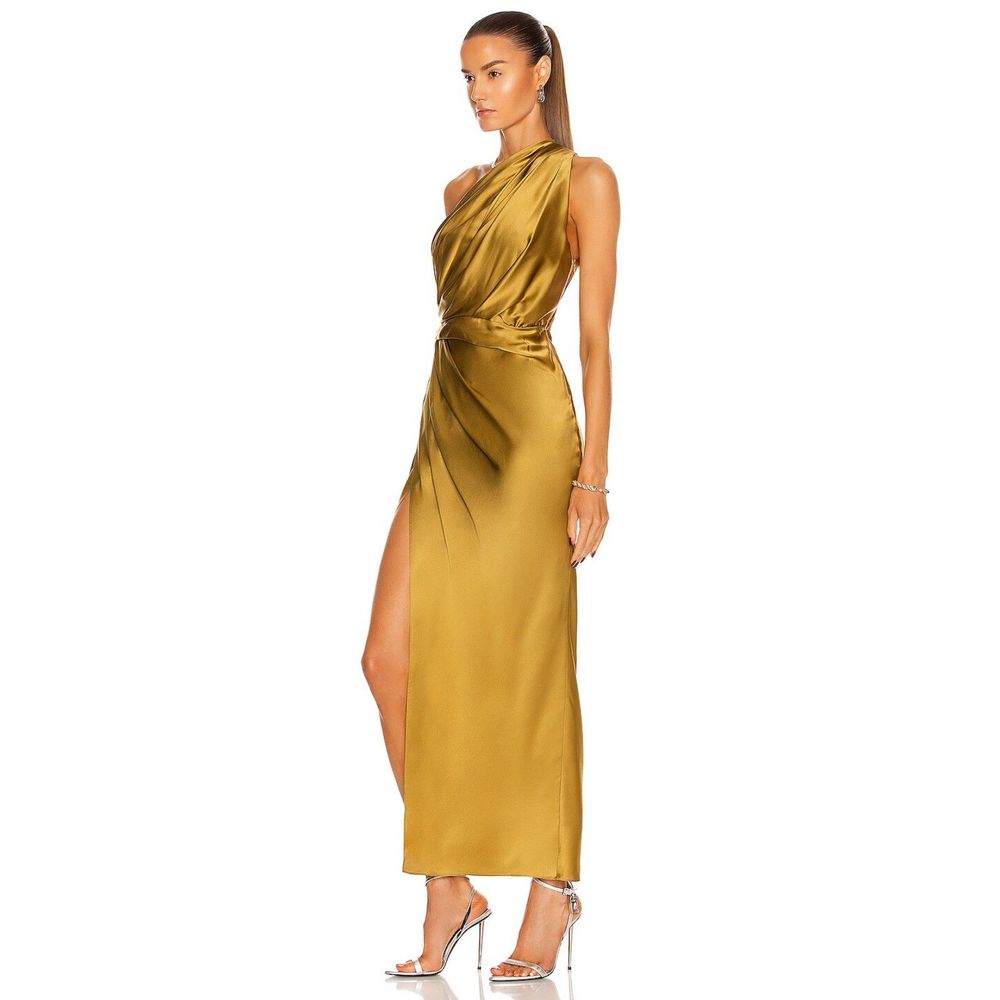 THE SEI Women's Kelp Asymmetrical Drape Dress Size 0